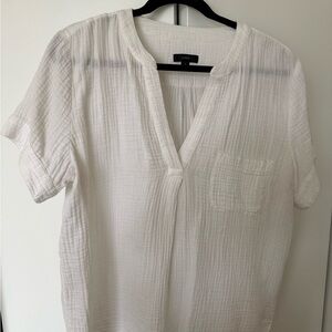 J. Crew Women's White Textured Blouse